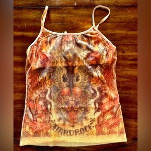 Hard Rock Faux tattoo spaghetti strap tank top